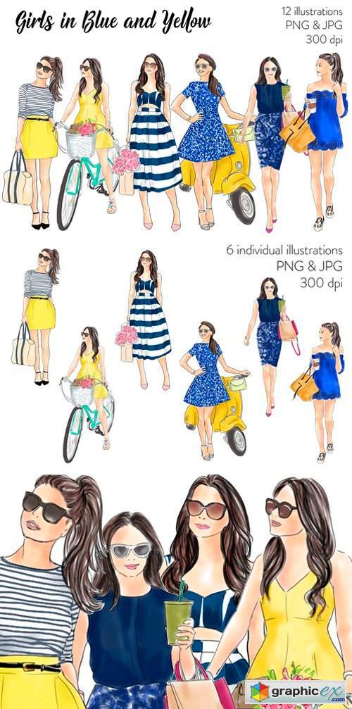 Girls in Blue and Yellow