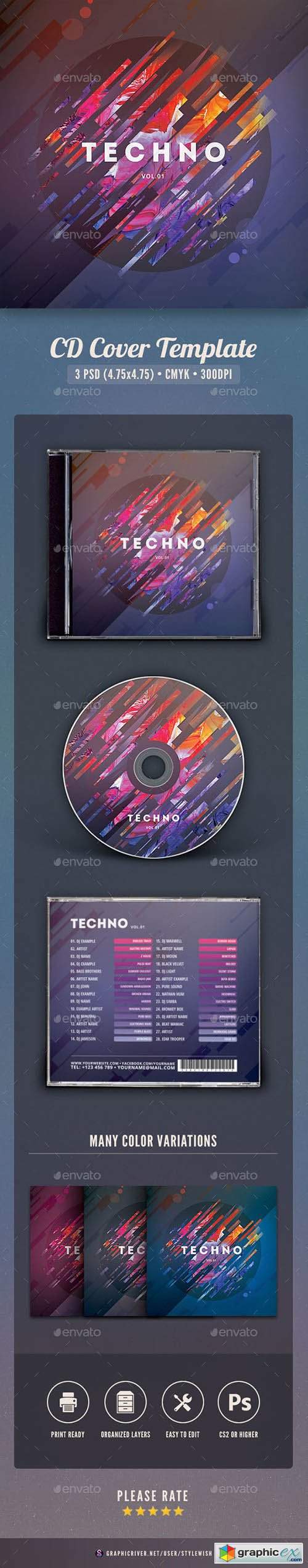 Techno CD Cover Artwork