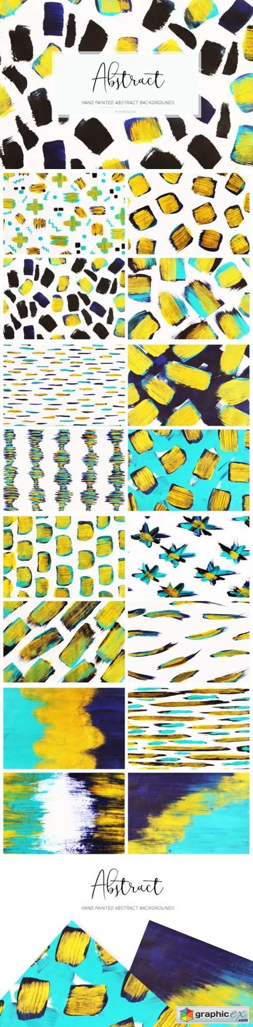 Blue, Black, Gold Abstract Backgrounds