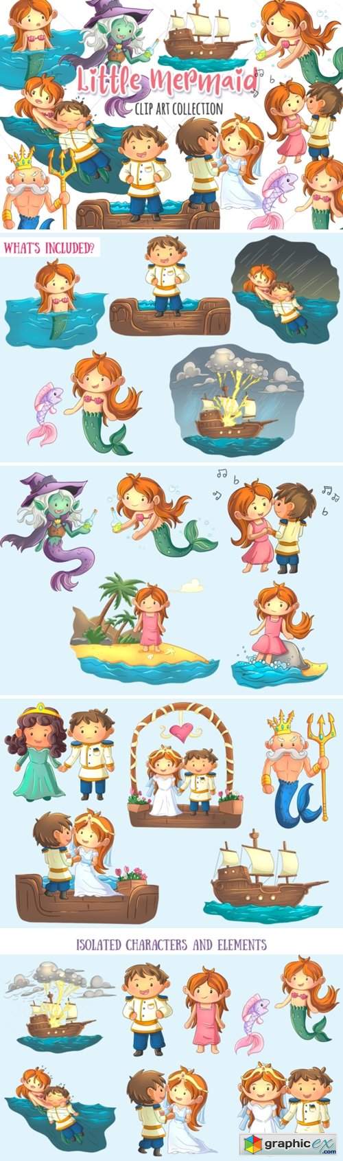Little Mermaid Clip Art Collection