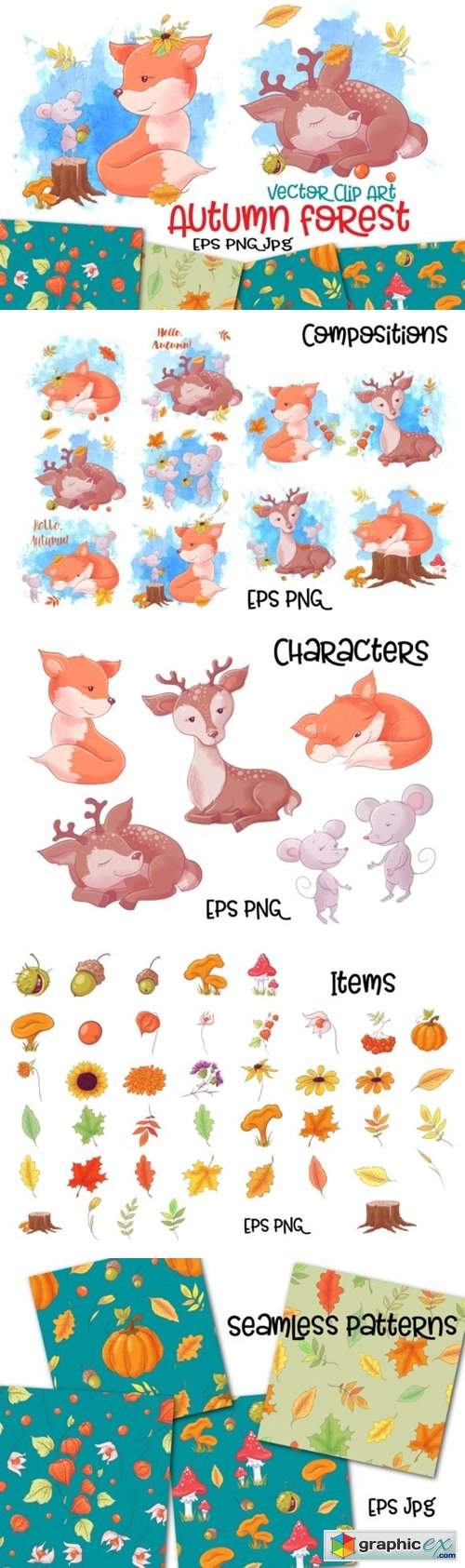 Autumn Forest Vector Clip Art