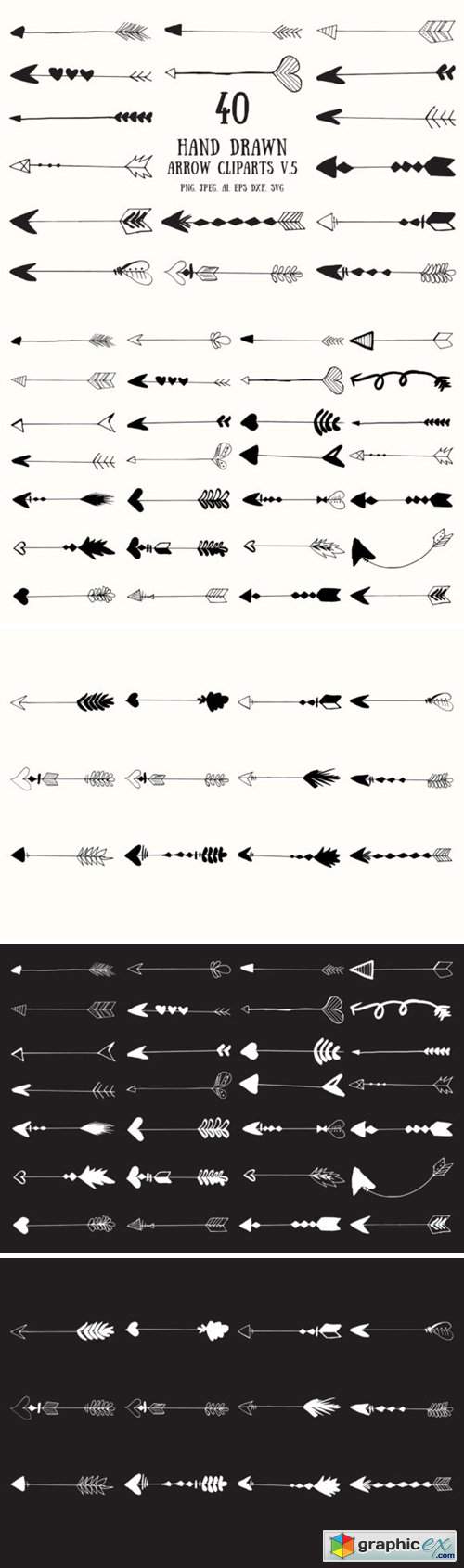 30+ Hand Drawn Arrows Cliparts Ver. 5