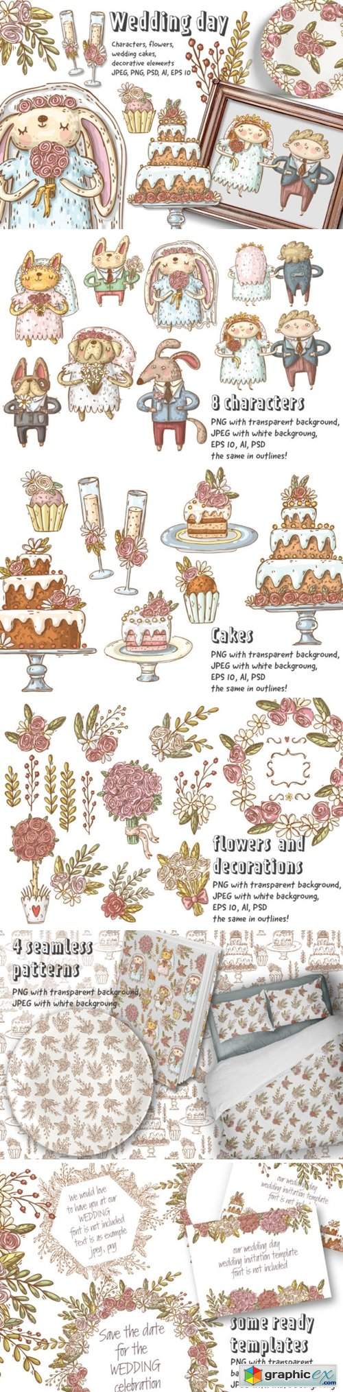  Wedding Clipart Set 
