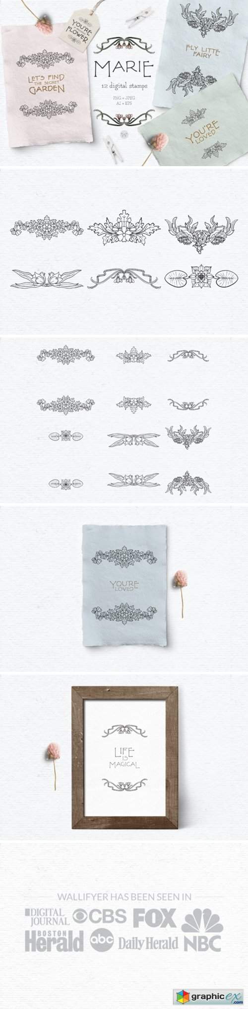  Vintage Floral Digital Stamps 2644214