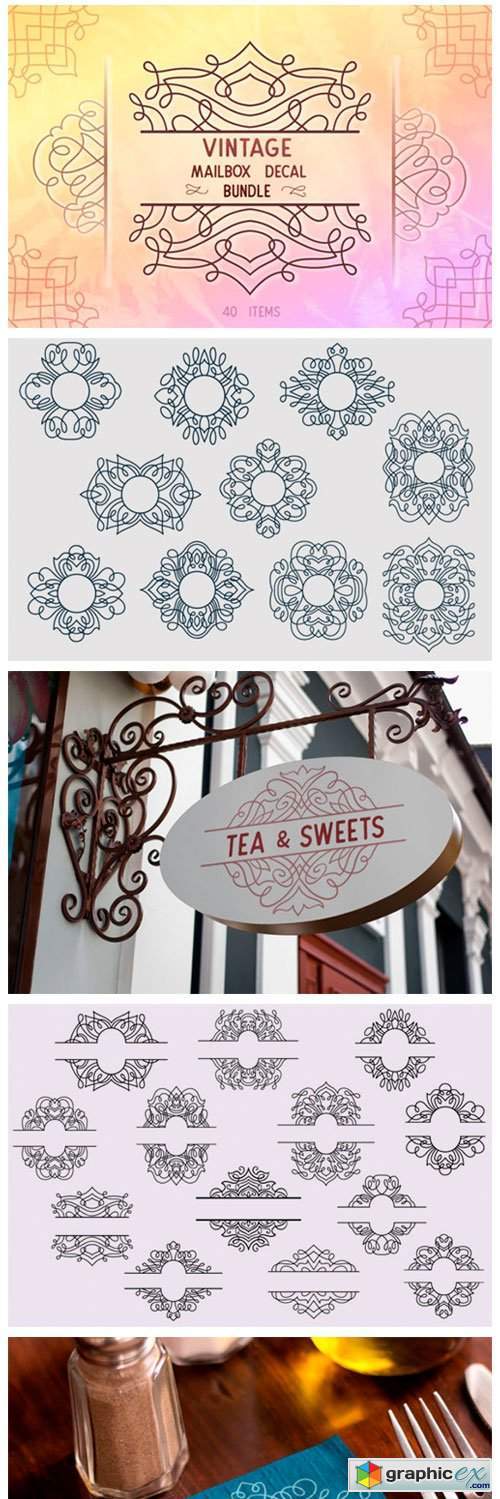 Vintage Decal Bundle 40 SVG Cut Files