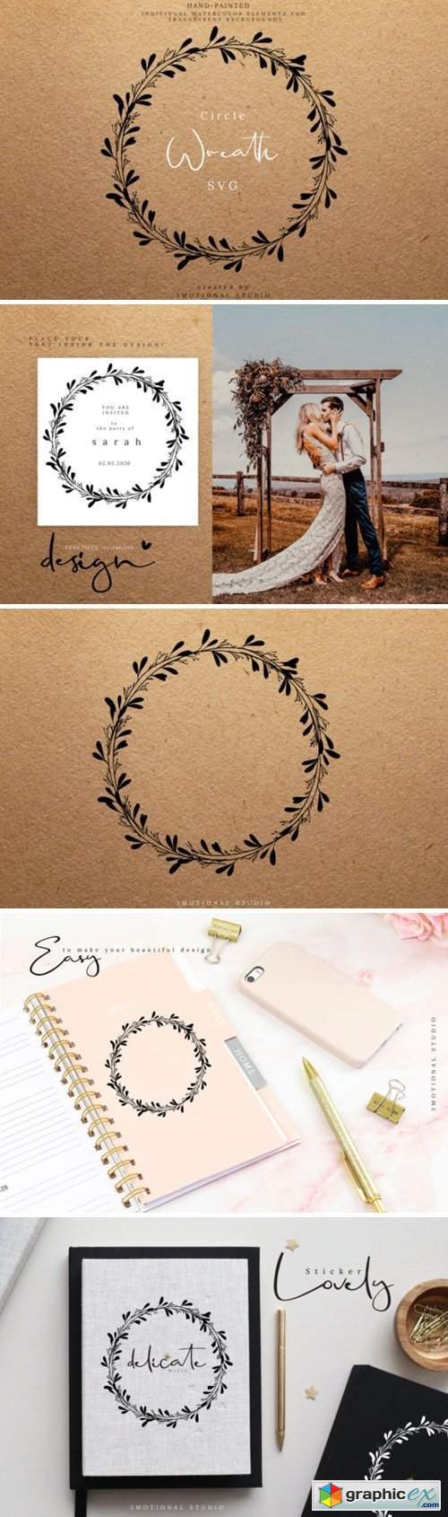 Circle Wreath Cut File Clip Art