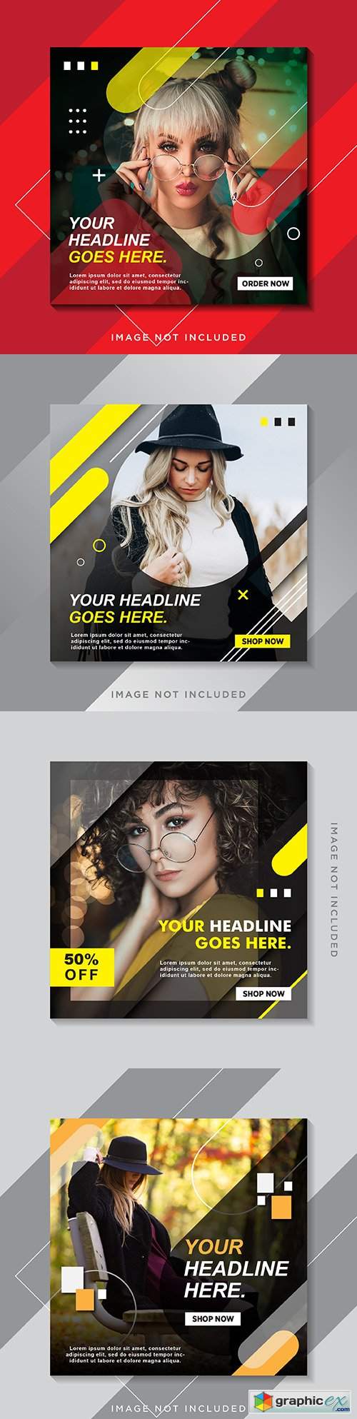  Modern instagram template social media design 