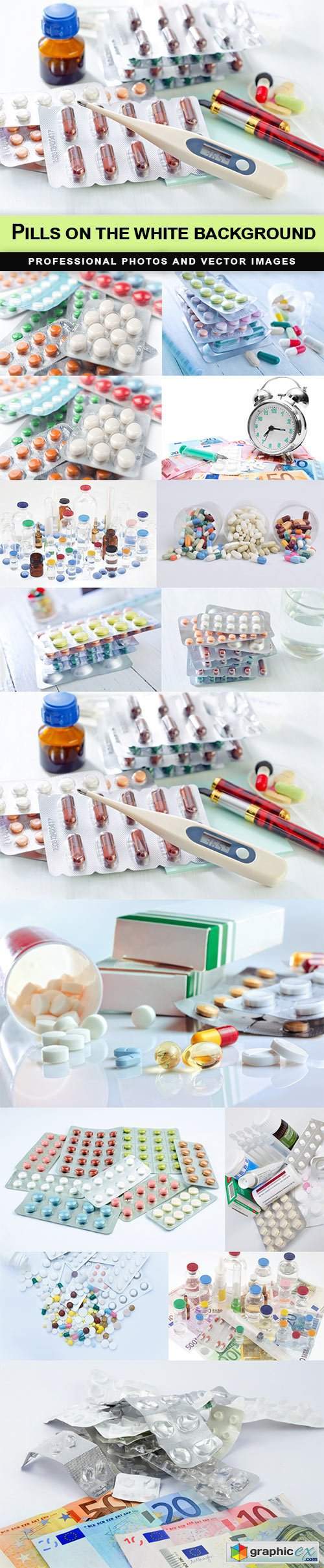 Pills on the white background - 15 UHQ JPEG