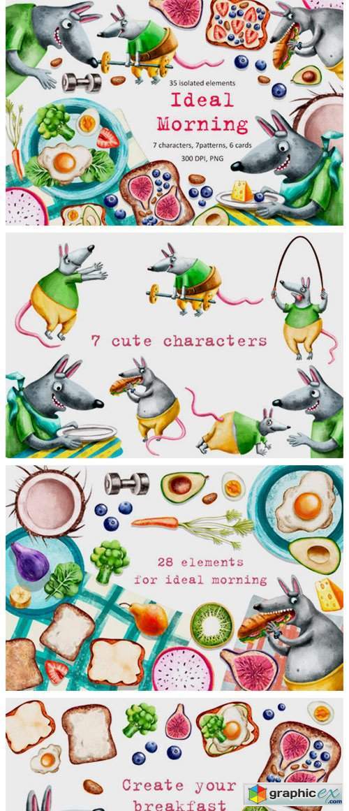 Ideal Morning - Clip Art Set