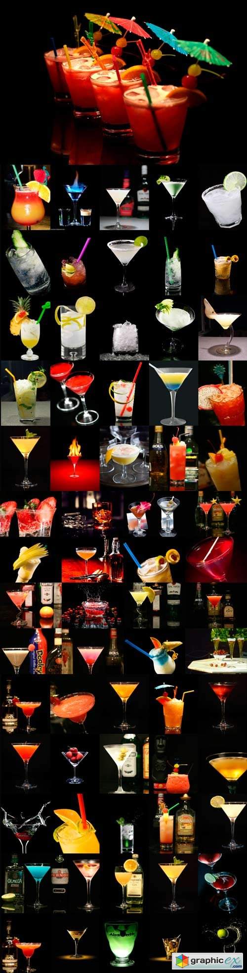  Multi-colored cocktails on a dark background - 3 