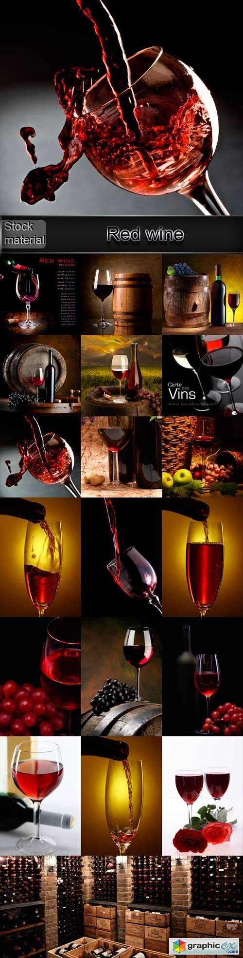 Red wine in glasses and bottles