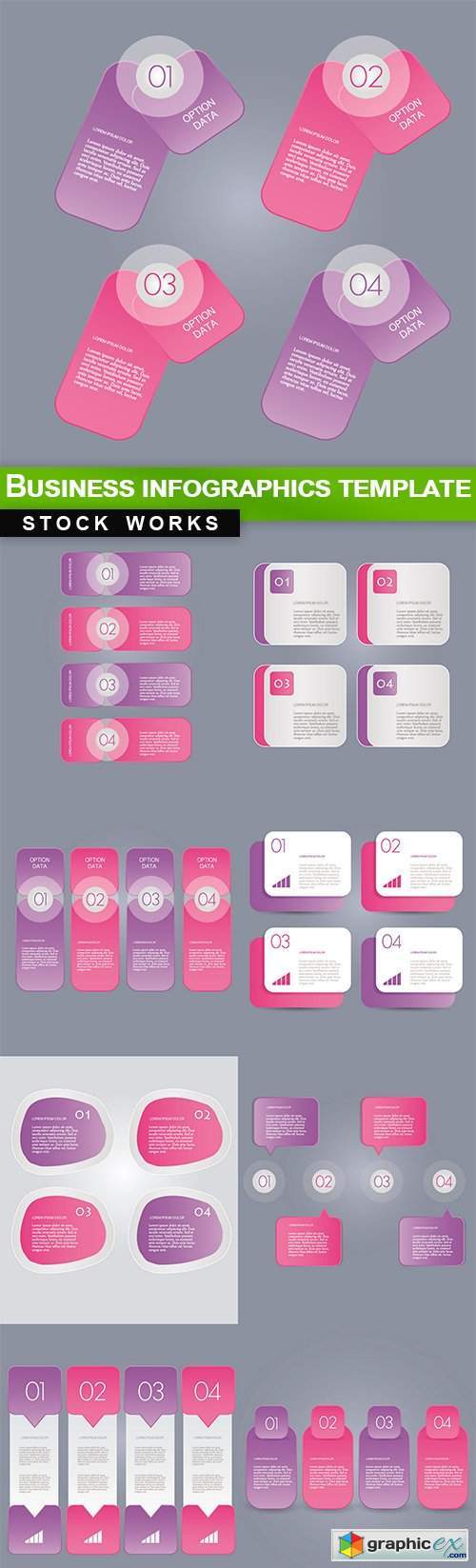 Business infographics template 11x EPS