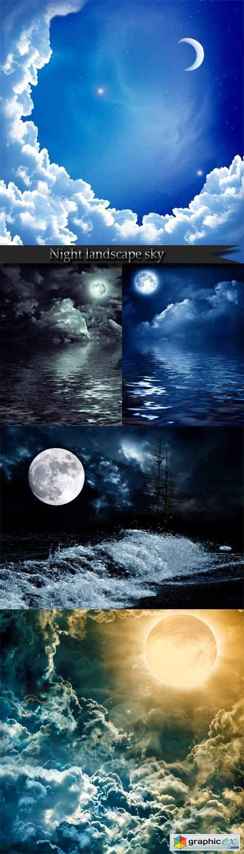 Night landscape sky