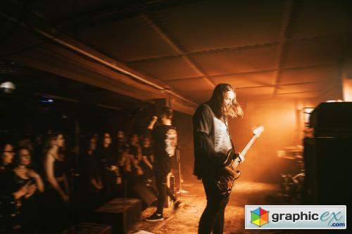 Bassist playing on stage
