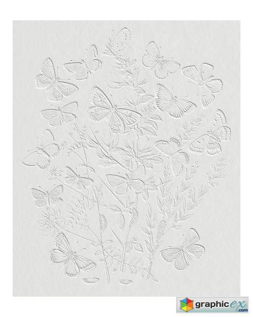 Butterflies and moths fluttering over flowers vintage illustration wall art print and poster design remix from original artwork