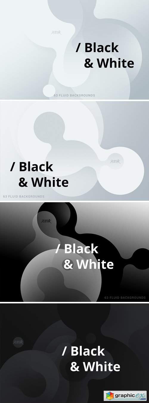 Black & White | Soft Fluid Backgrounds