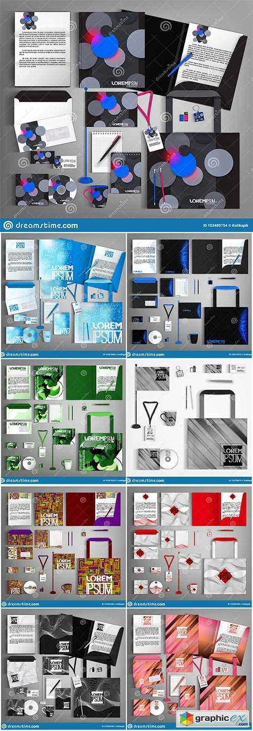  Corporate identity template with colorful design 