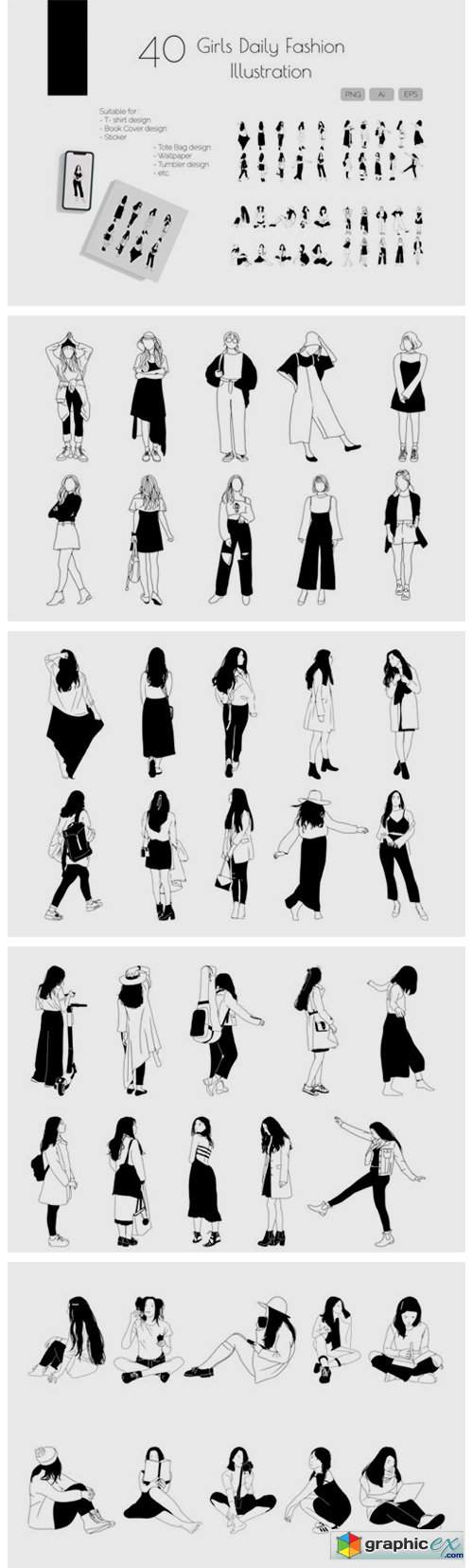  Girls Daily Fashion Illustration 
