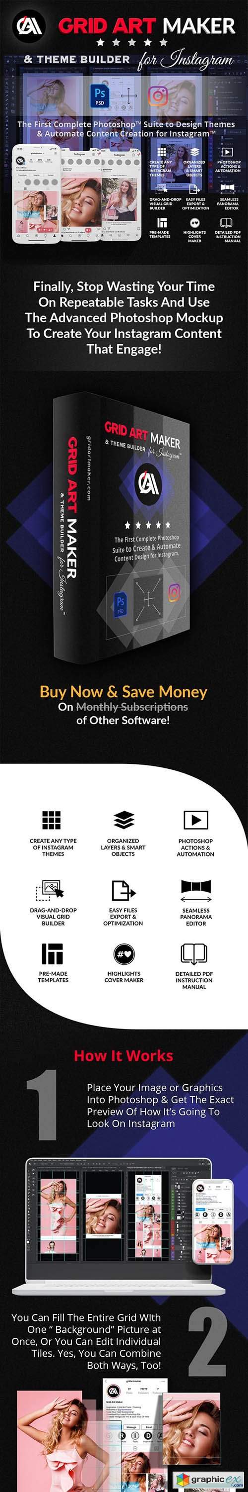  Instagram Grid Art Maker - All-In-One Photoshop Suite 