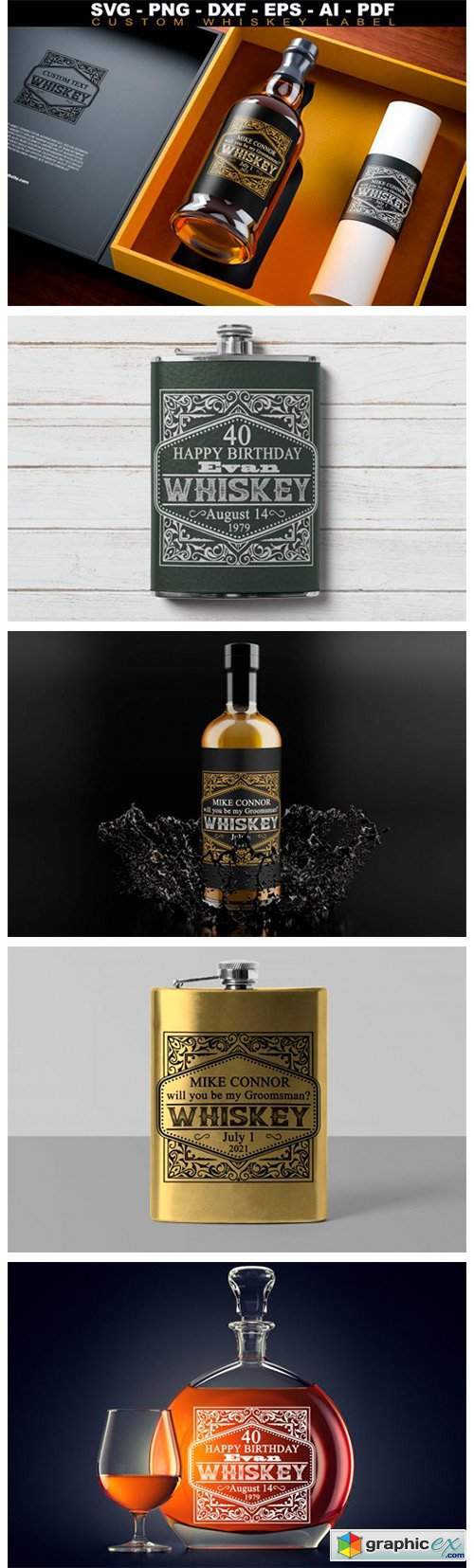 Custom Whiskey Label SVG Groomsman Label