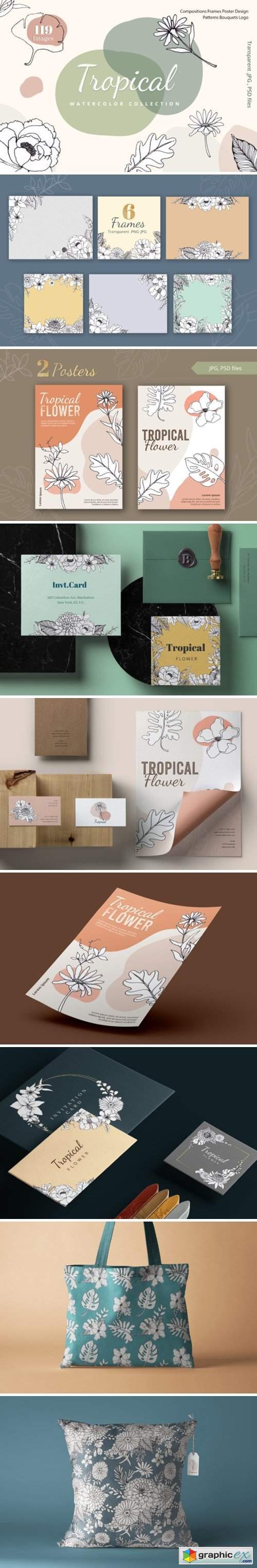 Tropical Vibes Line Art Unique