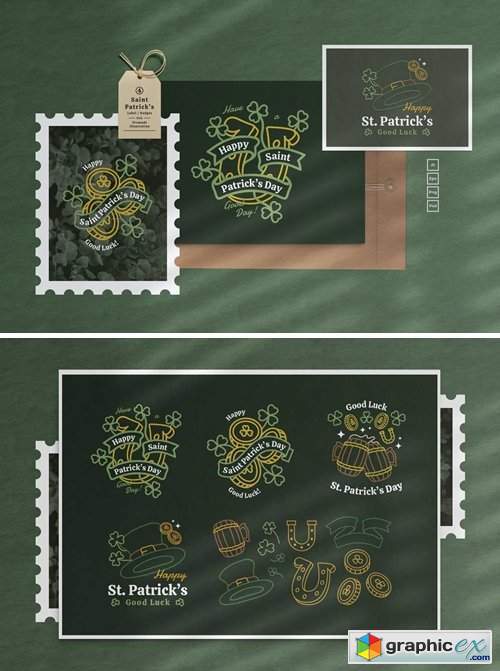 Saint Patrick Label Badges