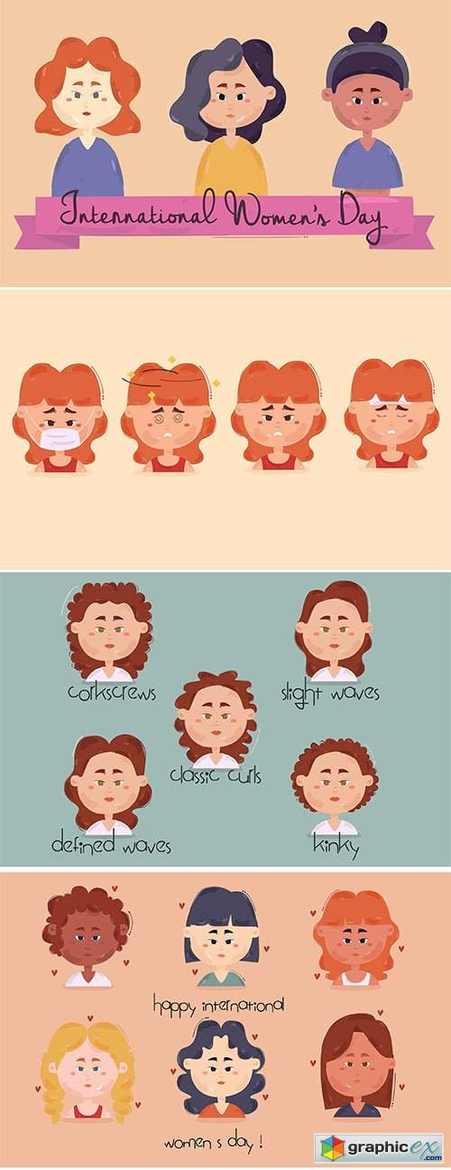  Women Avatars Illustrations Set 