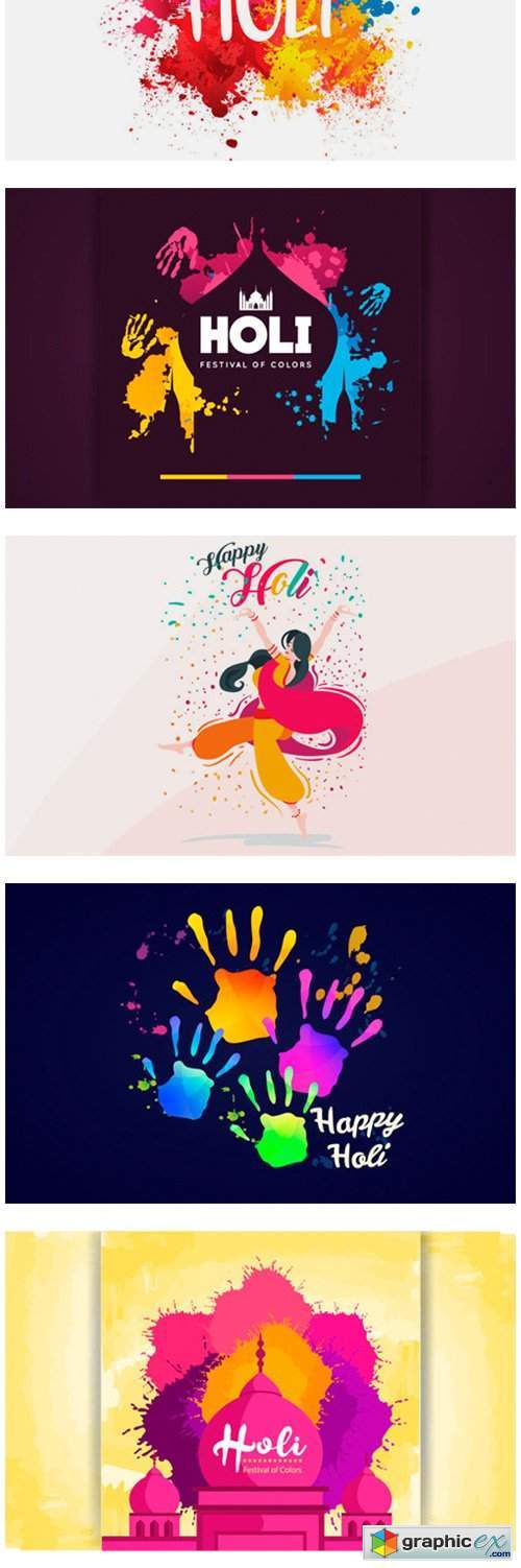 Happy Holi Festival Background Bundles