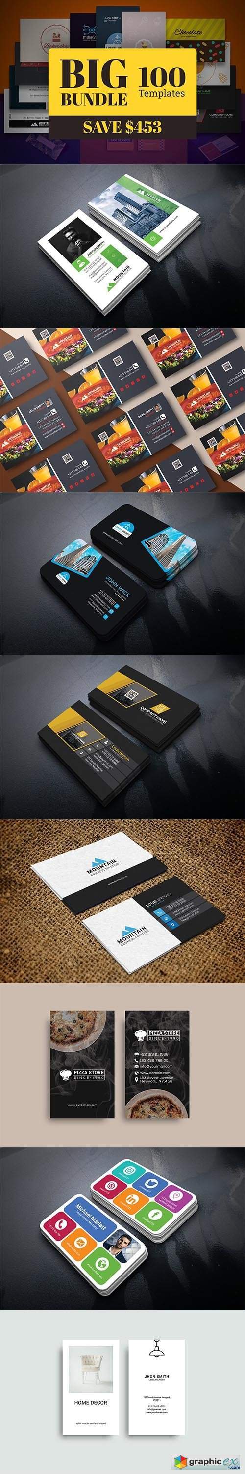 100 Business Card Template Bundle