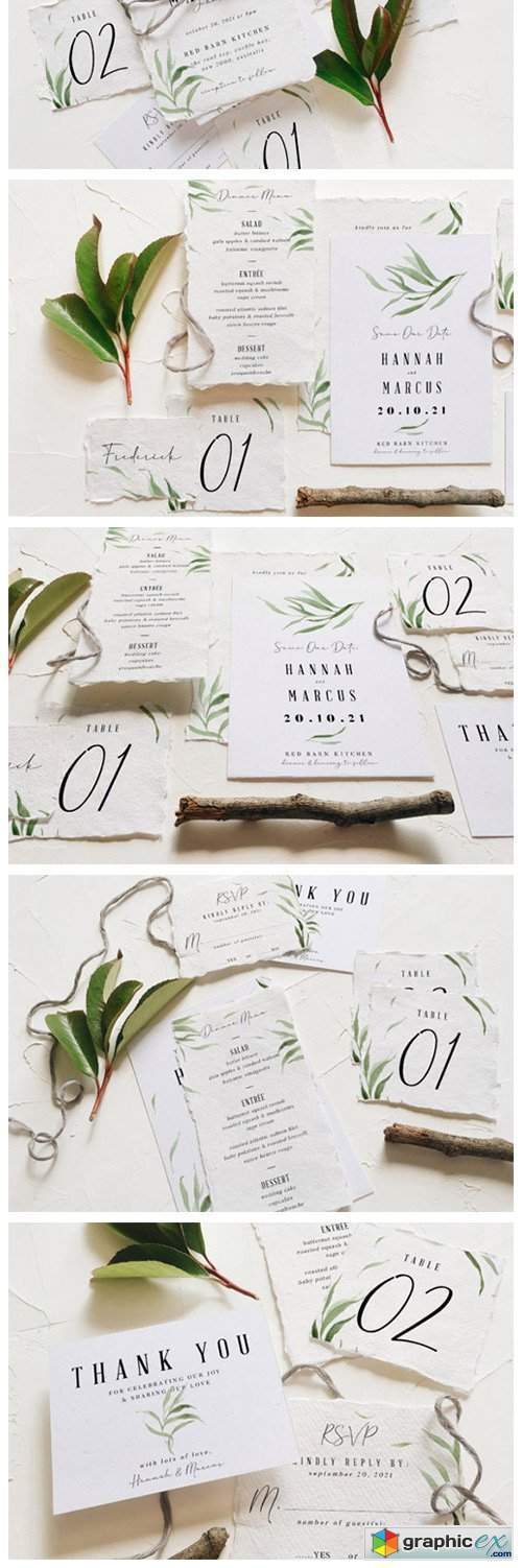 Dusty Green Foliage Wedding Suite