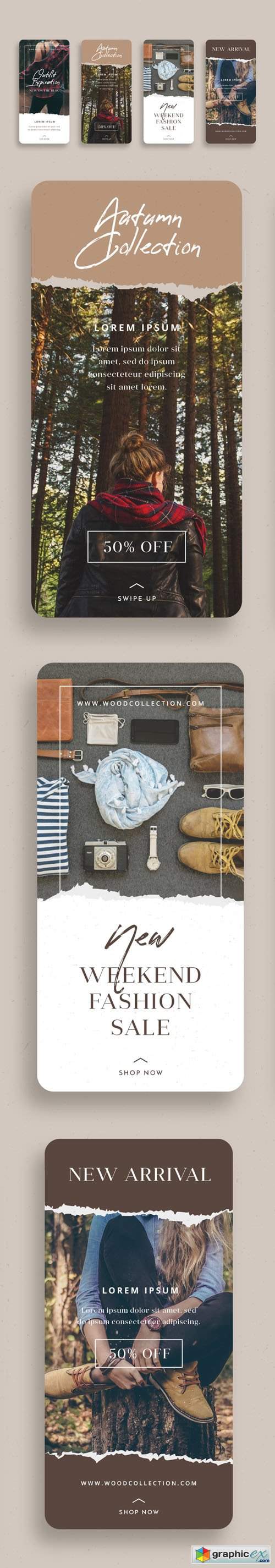  Clothing Instagram Stories Vector Collection 
