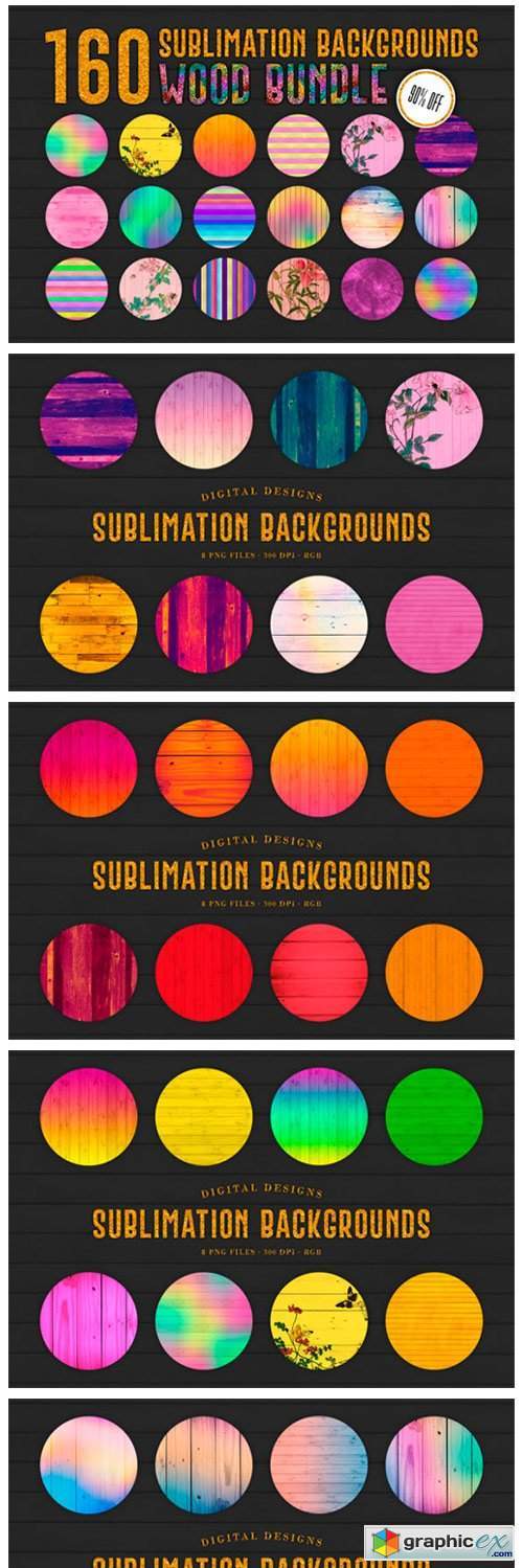160 Sublimation Backgrounds BUNDLE