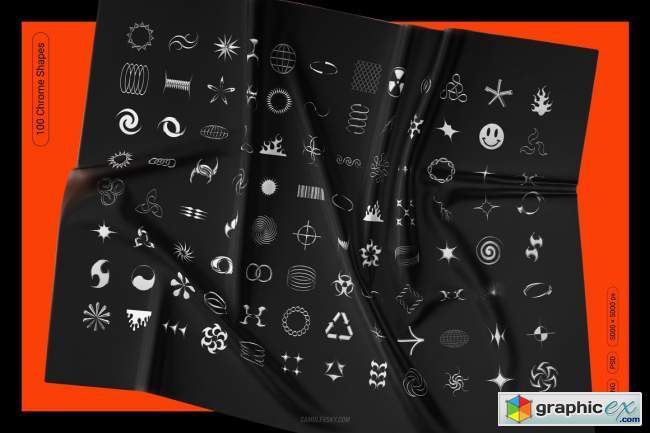 Chrome & vector abstract shapes pack 