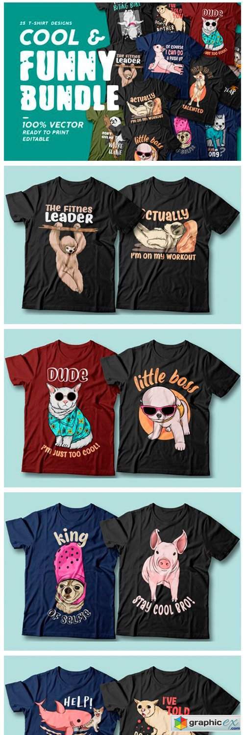 Funny Bundle T Shirt Designs Sublimation