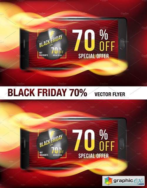 Black Friday 70% Flyer Template 2006937