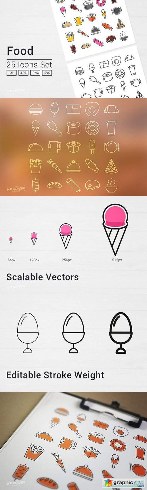 Tasty Food Icons Set 