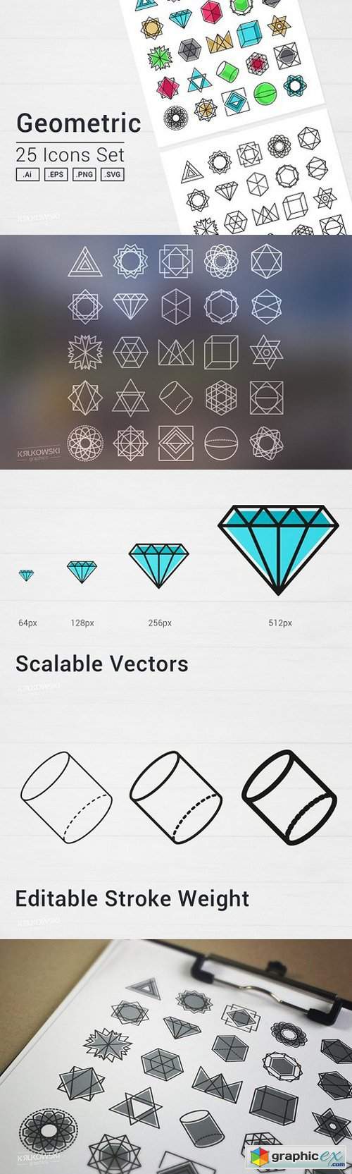  Geometric Icons Set 