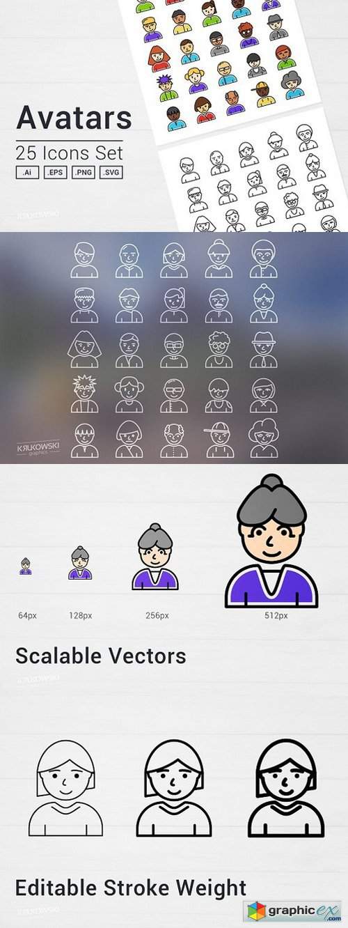 Avatars People Icons Set 1282405