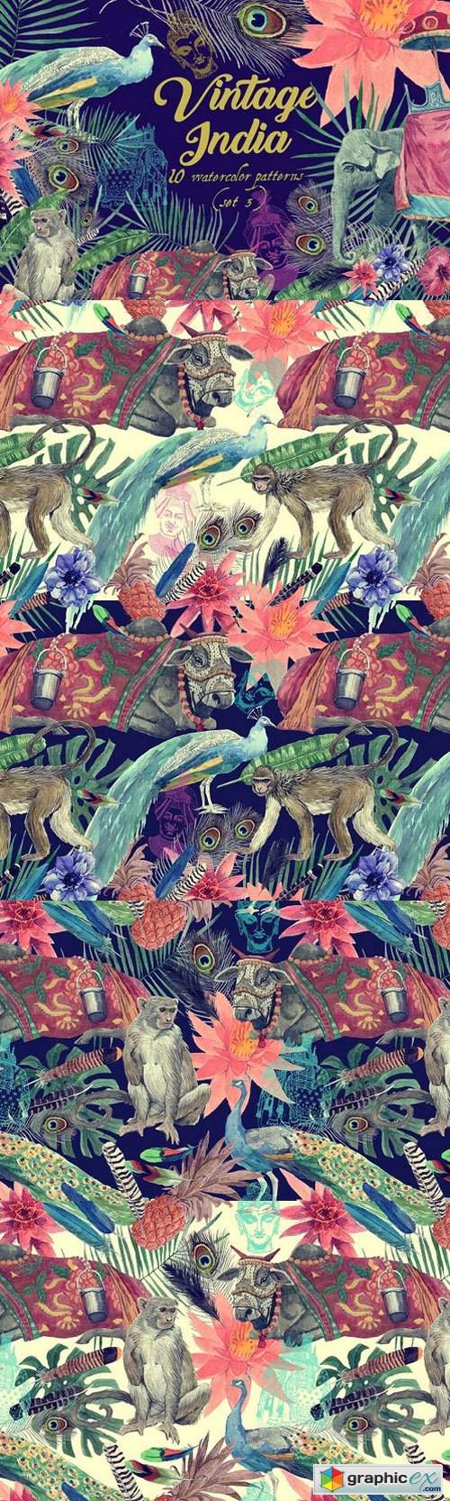Vintage India 10 patterns (set 3) 