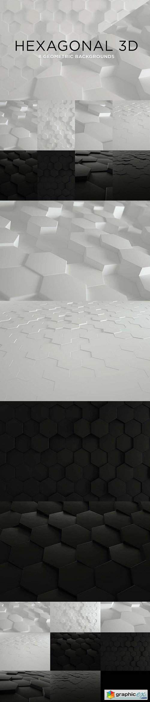 3D Geometric Background - Hexagons