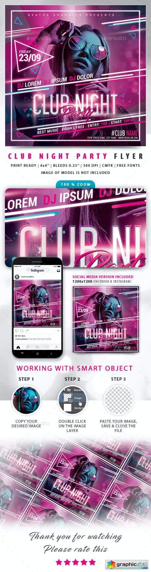 Club Night Party Flyer 24430389