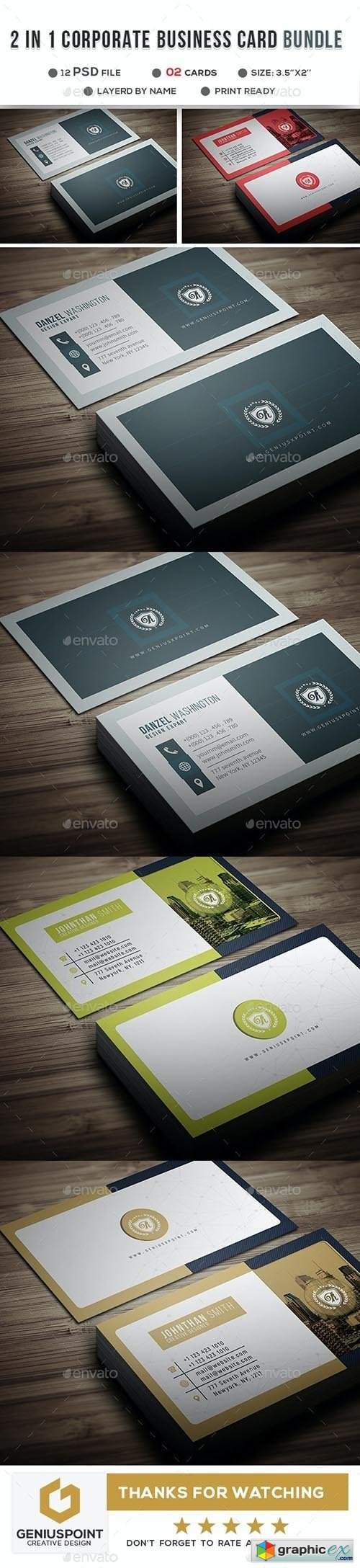 2 in1 Corporate Business Card Bundle 