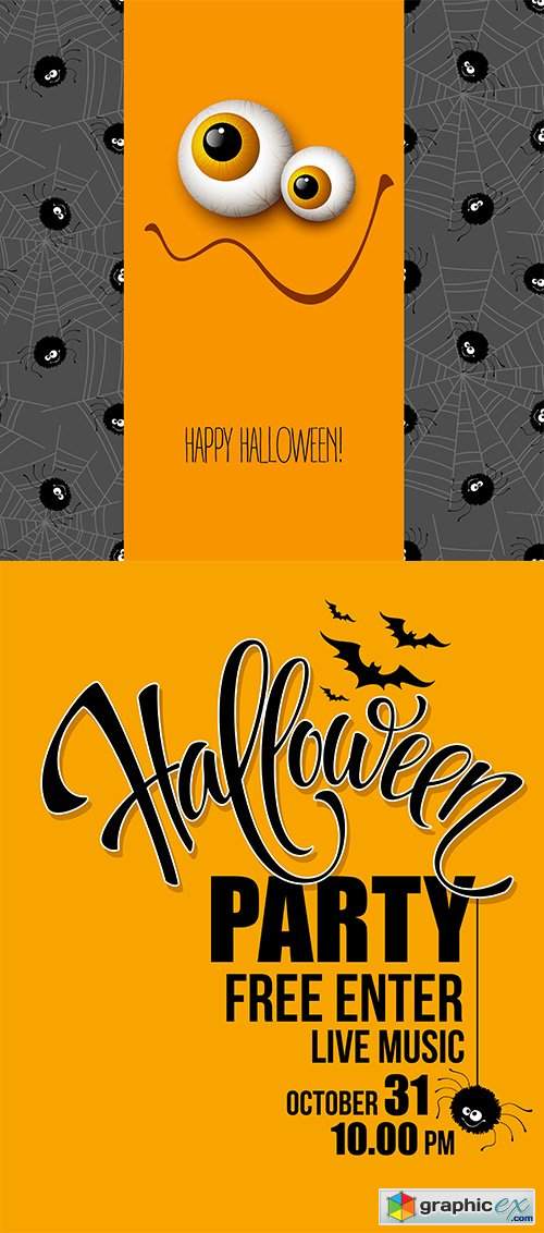  Halloween party happy holiday vector illustrations 