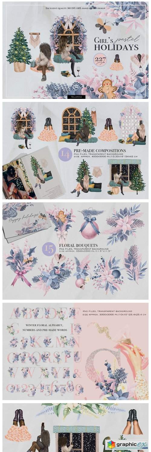  Girl's Pastel Christmas Holidays 19415010
