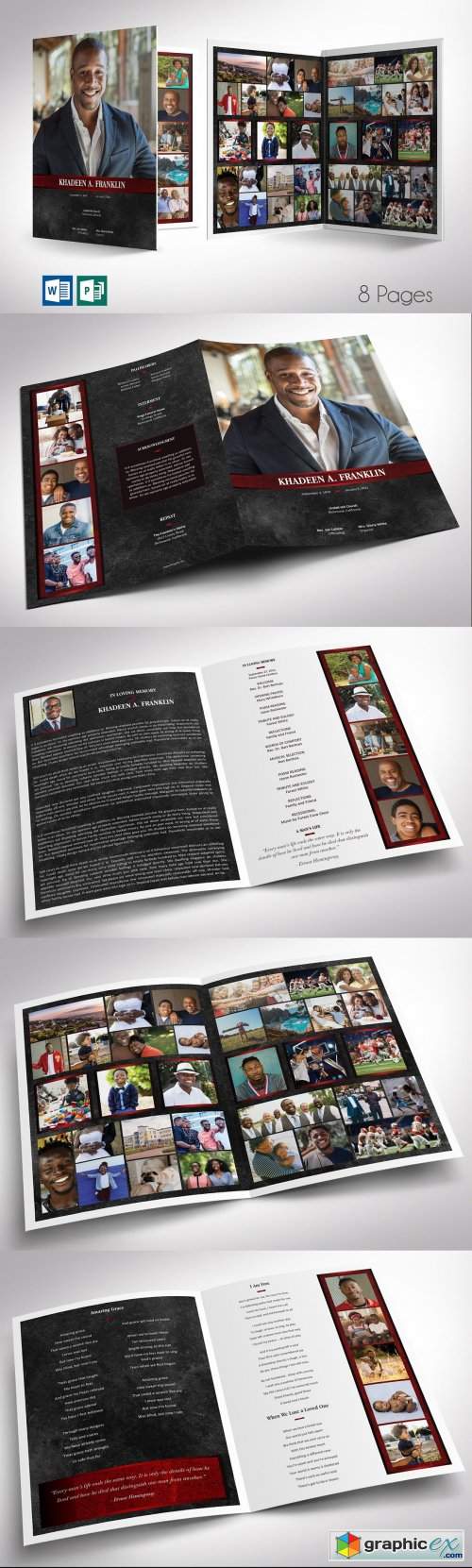 Red Rock Tabloid Funeral Program 