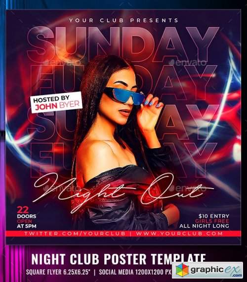 Club Night Flyer Template 34315764