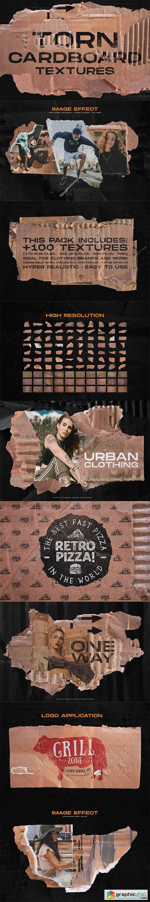 Torn cardboard textures