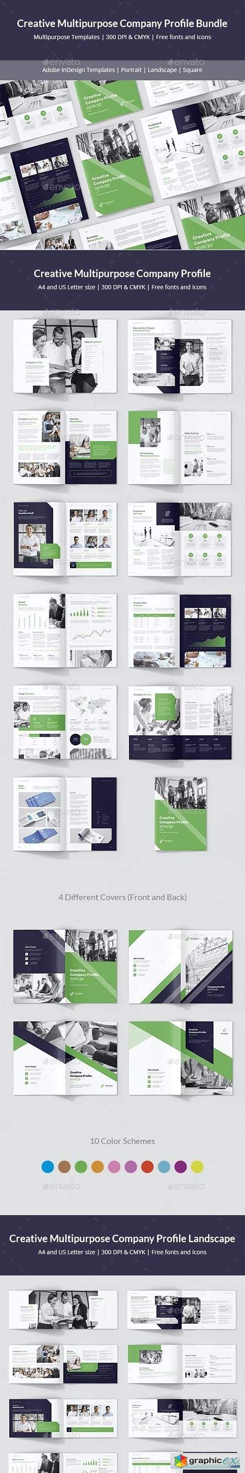 Creative Multipurpose Company Profile Bundle 3 in 1