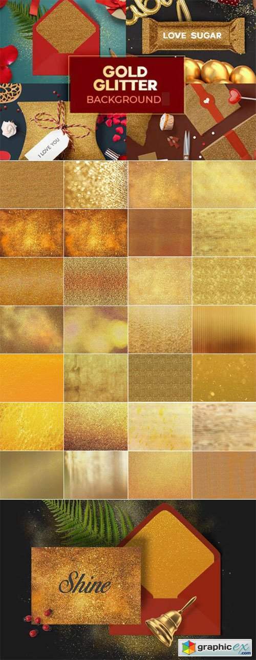 30 Gold Glitter Backgrounds