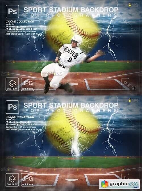  Softball Backdrop Sports Digital 
